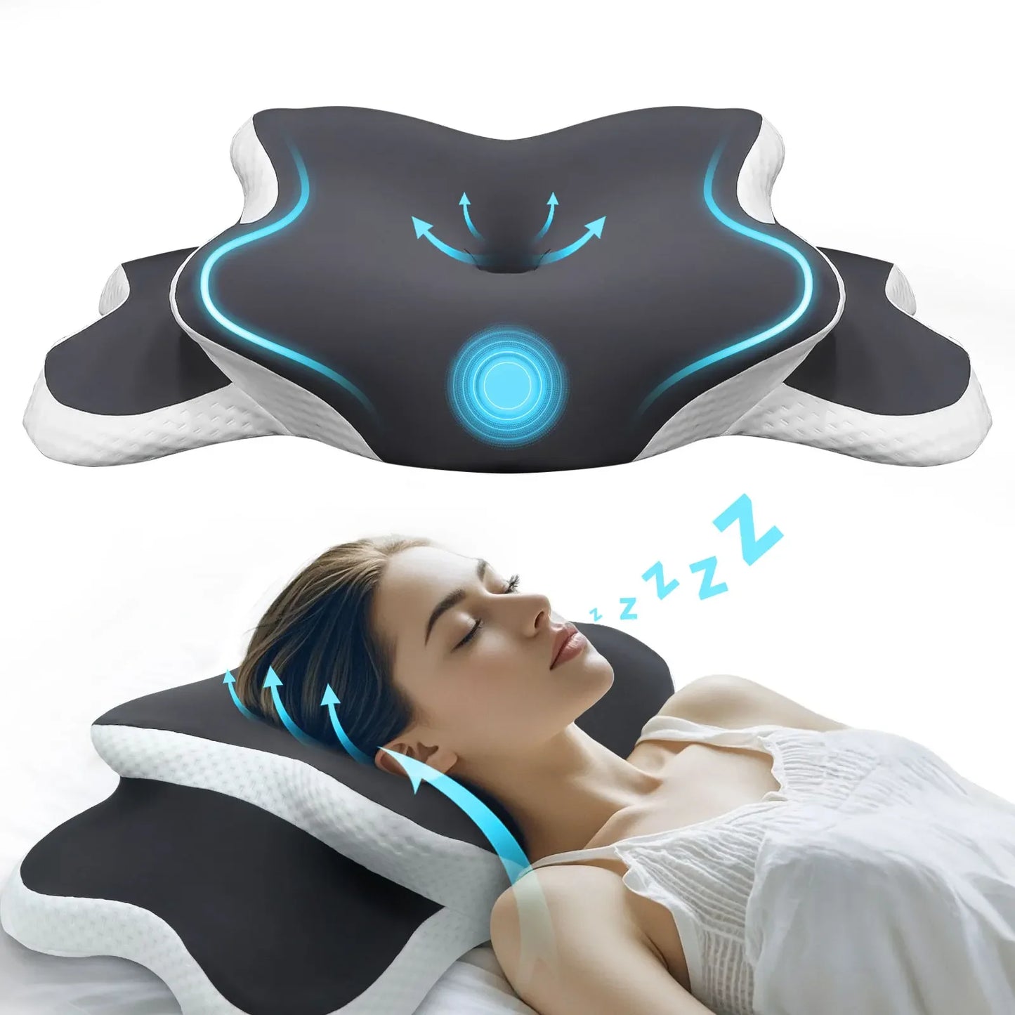 Loreoo Relax Kissen – Ergonomisches Orthopädisches Nackenkissen für besseren Schlaf
