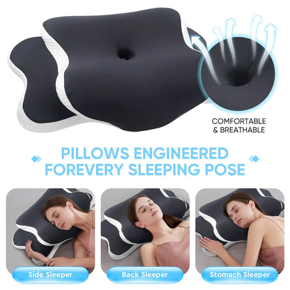 Loreoo Relax Kissen – Ergonomisches Orthopädisches Nackenkissen für besseren Schlaf